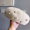 Recomendo muito boina artesanal feminina outono e inverno chapéu de pintor chapéu de cogumelo de lã australiana chapéu de comissária de bordo de trabalho pesado