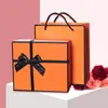 Caja de Regalo de Cumpleaños Naranja Caja de Regalo de Cosméticos Lápiz Labial Caja de Empaque para Bufanda Caja de Papel Dulces Venta Caliente Transfronteriza