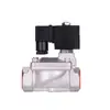 Válvula solenoide de aço inoxidável normalmente fechada válvula solenoide azul válvula de água válvula de ar SLP-15B.20B.25B atacado