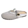 Sandalias Planas Tejidas Caladas Estilo Birkenstock para Mujer, Nueva Moda de Verano, Elegantes y con Estilo Pantuflas de Exterior con Hebilla y Punta Cerrada