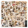 50 Pegatinas de Gato y Perro Lindos de Dibujos Animados Decoración de Graffiti Planificador DIY Pegatinas Impermeables Creativas