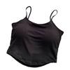 Camisola de chica sexy sin espalda con huecos de moda Pure Desire, chaleco de belleza con espalda integrada con almohadilla para el pecho, base de algodón roscada, pecho envuelto