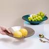 Plato de Fruta Redondo Personalizado al por Mayor, Plato de Fruta para Mesa de Café en Sala de Estar, Plato para Bocadillos y Dulces Estilo Lujo Ligero, Modelo Nuevo