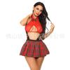 Fornecimento de comércio exterior Amazon sexy lingerie atacado fábrica Fonte sexy estudante usar saia xadrez popular europeia e americana