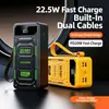 Batería externa transfronteriza de 100000 mAh con carga rápida, capacidad ultragrande, cable incorporado, fuente de alimentación móvil compartida