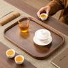 Bandeja Rectangular de Almacenamiento para Tazas de Té de Bambú y Madera para el Hogar con Asa Bandeja Rectangular Engrosada para Desayuno Té Merienda