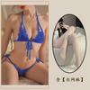 Noche Dorada Lencería Sexy Bikini Sexy de Tres Puntos Entrepierna Abierta Tentación talla grande qqny Pasión Encaje Pijama