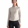 Chamarra de Yoga con Felpa de Otoño e Invierno para Mujer, Ceñida a la Cintura, Adelgazante, Cuello Alto, Cremallera, Ropa de Yoga, Fitness, Calidez, Chamarra Deportiva