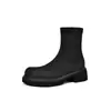Botas 2024 Caña Alta Caña Corta Otoño e Invierno 33 Nuevo Costura Lycra Elástica Negro Comercio Exterior Botas Delgadas Botas de Jinete 43 Mujer
