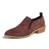 24 otoño e invierno nuevo comercio exterior talla grande puntiagudo estilo británico tacón grueso botines cortos zapatos de mujer cuatro estaciones banda elástica tacón bajo zapatos individuales