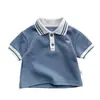 Conjunto Casual de Verão com Manga Curta para Meninos, Roupa de Exterior Fina de Verão para Bebê, Shorts Versátil Moderno e Estiloso