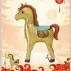 Grande forma de cavalo balão de filme de alumínio em forma de desenho animado pônei animal balão tema jeans festa decoração atacado