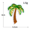 Serie Árbol de Coco Planta Verde Pegatinas de Tela Bordada Nuevo Bordado por Computadora Transfronterizo Pegatinas Termofusibles Pegatinas para Planchar Parches para Ropa