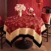 Mantel de Mesa para Té de Año Nuevo 2026 Nuevo Mantel Rojo para Mesa de Comedor, Salvamanteles Atmosférico, Protector Decorativo de Superficie de Mesa para Festival de Primavera