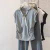Ropa para Mujer Tallas Grandes, Nuevo Diseño Coreano con Pliegues y Cinta, Cómodo, Moderno, Holgado, Adelgazante, Top Delgado