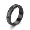 Anillo europeo y americano transfronterizo de acero inoxidable moda simple hueco esmerilado estrella luna anillo giratorio descompresión