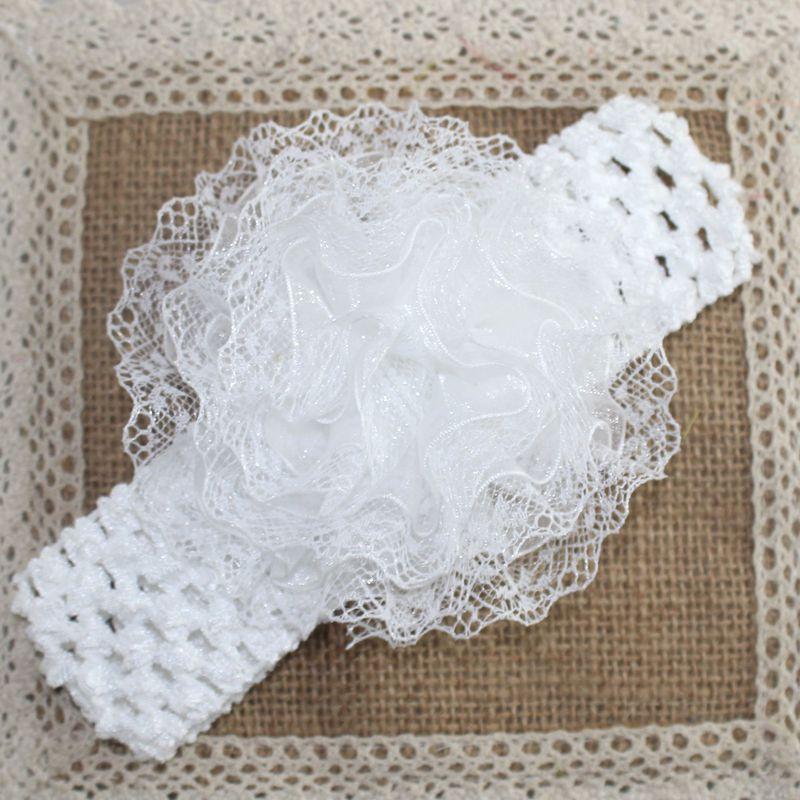 蕾丝针织发带 白色