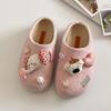 Bonito amor rosa desenho animado fundo grosso baotou chinelos femininos outerwear 2025 novo elevado slip-on birkenstocks sapatos