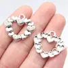 27X25mm 2.8g Plata Antigua Corazón Colgante Venta Caliente Europea y Americana