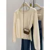 Suéter Macio de Tricô com Gola Redonda, Estilo Suave para Mulheres, Camada Base para Outono e Inverno, Estilo Básico da Moda, Top Simples e Versátil