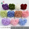 Simulação Hortênsia Comércio Exterior 5 Cabeças Arranjo Hortênsia Hortênsia Francesa Estilo Quente Base para Casamento Hortênsia Flor Artificial Atacado
