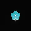 Aleación de zinc gota de aceite de flor de doble cara cuerda trenzada hecha a mano trébol de cinco hojas flor de ciruelo llavero de teléfono móvil pulsera joyería diy