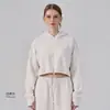 Sudadera con capucha corta de cintura alta para mujer para Otoño/Invierno, Chaqueta Deportiva Casual para Yoga al Aire Libre y Fitness