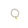 Pulsera Perla de Pared de Loto Pulsera de Cuerda Elástica Colgante de Loto Pulsera para Mujer Joyería Pulsera de Perlas Doradas Mujer