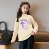 Y2314# meninas Coringa outono veludo alemão casual camiseta de manga longa meninas casual Coringa nova jaqueta casual moda T