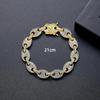 Pulseira hip hop Jinse diamante completo cobre micro cravejado zircônia pulseira europeia e americana alto senso nicho comércio exterior transfronteiriço fábrica de joias