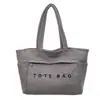 Bolsa de Ombro Transfronteiriça Nova de Grande Capacidade para Mulheres, Bolsa de Trabalho Versátil Tendência em Veludo Cotelê para Mulheres, Bolsa Tote com Letras, Fashion