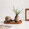 Shumen jarrón pequeño decorativo de cerámica vintage flor seca planta verde hidropónica rosa verde cobre pasto sala de estar arreglo floral decoración dispositivo floral