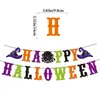 Decoração de Festa de Halloween Transfronteiriça Bandeira Balão Conjunto Fantasma Abóbora Morcego Faixa Decoração Pendurada Espiral Spot Atacado