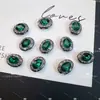 Caixa Mágica Oval Cravejada de Diamantes Anel Rosto de Ovo de Pombo com Oito Furos Zircônio Pulseira de Miçangas DIY Colar Contas Espaçadoras Acessórios Olho de Gato