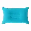 Almohada Cuadrada Flocada para Soplar con la Boca, Almohada de Cuello Plegable Portátil, Artefacto de Viaje para Exteriores, Almohada Inflable de TPU, Almohada Inflable para Volar