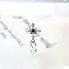 Colgante Redondo de Zirconia en Aleación de Titanio F-136 Pendientes de Copo de Nieve Titanio G23 Rosca Interna Pendientes de Labio con Studs Joyería para Piercing