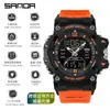 Novo Relógio Eletrônico Transfronteiriço Sanda à Prova d'Água para Uso Externo Esportivo com Duplo Display Calendário Luminoso Relógio Masculino