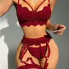 Lencería de Encaje Transparente Sexy para Coquetear, Juego de Lencería de Encaje Transparente Popular en Europa y América, Venta Caliente Transfronteriza Europea y Americana