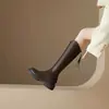 Botas Nuevas para Mujer Otoño/Invierno Suela Gruesa Para Personas Bajas Apertura en V Aumentadoras Botas Martin Estilo Británico Gruesas para Pierna Botas de Jinete