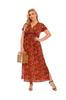 Nueva Colección de Verano de Amazon de Vestidos Florales Europeos y Americanos para Mujer de Tallas Grandes, Vestidos Largos con Abertura en V, Rebaja