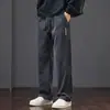 Pantalones Casuales para Hombre Primavera Otoño Sueltos Pierna Recta Elásticos Deportivos de Chándal 2026 Nuevo Otoño Invierno Pana Más Terciopelo Largo