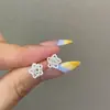 Pendientes de Plata de Ley 925 con Diseño de Pequeñas Estrellas Enroscadas por Todas Partes Corazón Geométrico Estrella de Cinco Puntas Bola de Hilo Dulce Pendientes de Alta Gama