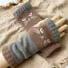 Guantes Personalizados para Otoño e Invierno, Guantes de Punto Cálidos y de Moda para Mujer, Moda Transfronteriza Guantes Bordados Patchwork Cálidos
