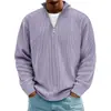 Amazon 2025 Nuevo Otoño e Invierno para Hombre Casual Cuello Alto Cremallera Punto Grueso Manga Larga Sudadera tipo Polo para Hombre