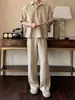 Pantalones de Vestir de Lino de Alta Calidad con Mezcla de Algodón Estilo Lujo Old Money A-line Planchados Transpirables Casuales de Pierna Recta