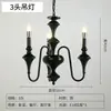 Lámparas de Vela Retro Francesas, Lámparas Sencillas para Dormitorio, Iluminación Negra para Restaurante, Candelabros Americanos de Estilo Medieval Nanyang para Sala de Estar
