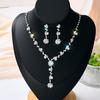 Brillante Collar y Pendientes Completamente de Diamante Joyería Nupcial de Boda Cadena de Garras de Moda Conjunto de Vestido para Banquete de Recién Casados Fabricante Mayorista