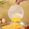 Taza medidora con filtro de escala, taza para batir huevos de plástico líquido para huevos, taza para hornear huevos con colador, cocina, colador para lavar arroz, taza para lavar arroz