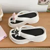 Sandalias de plataforma para mujer para verano y exteriores, modelo nuevo 2025, con suelas gruesas y tacones de cuña que aumentan la altura, para mujeres petite