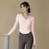 Sudadera Personalizada Media Cremallera Manga Larga Ropa Deportiva Alta Elasticidad Color Piel Ajustada Manga Larga Ropa Fitness Yoga Top para Mujer